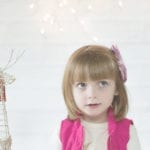 child with string lights